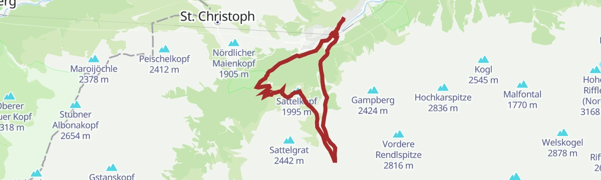 Route map: Sattelkopf über Moostal